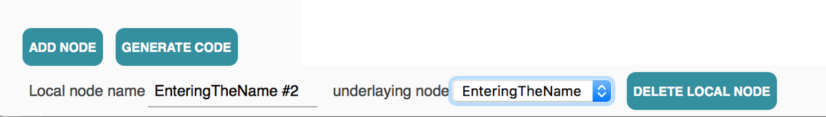 The EnteringTheName #2 local node uses the EnteringTheName actual node as its underlaying node